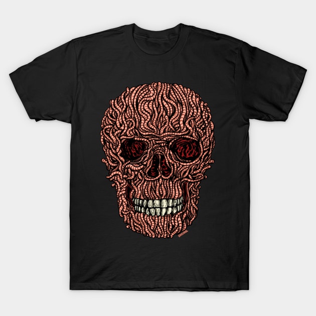 Worm Skull T-Shirt by Robisrael